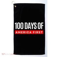 100 Days Of America First Funny Trump Golf Towel thumb 0