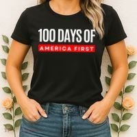 100 Days Of America First Funny Trump Women's T-Shirt thumb 2
