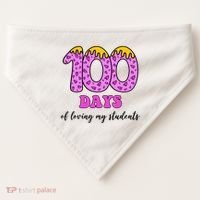 100 Days Of Loving My Students Teacher Celebration USA-Made Doggie Bandana thumb 0