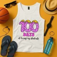 100 Days Of Loving My Students Teacher Celebration Tank Top thumb 4