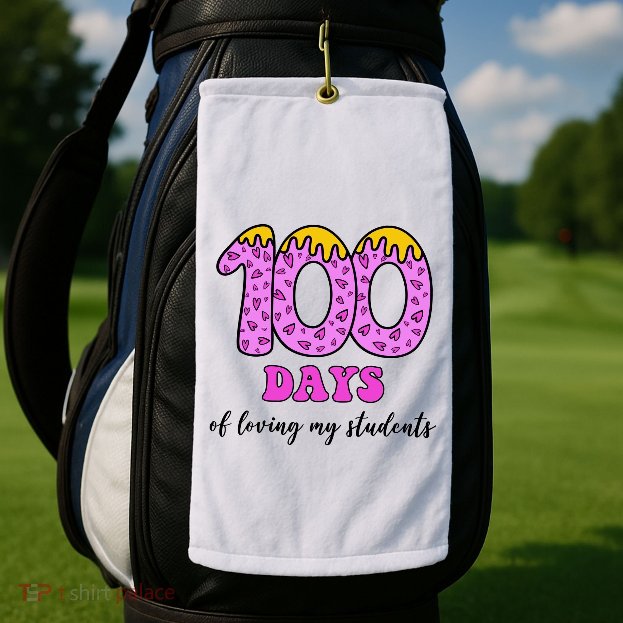 100 Days Of Loving My Students Teacher Celebration Golf Towel