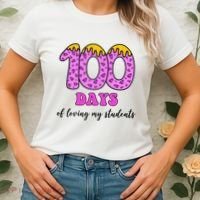 100 Days Of Loving My Students Teacher Celebration Women's T-Shirt thumb 2