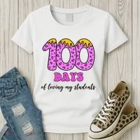 100 Days Of Loving My Students Teacher Celebration Women's T-Shirt thumb 3