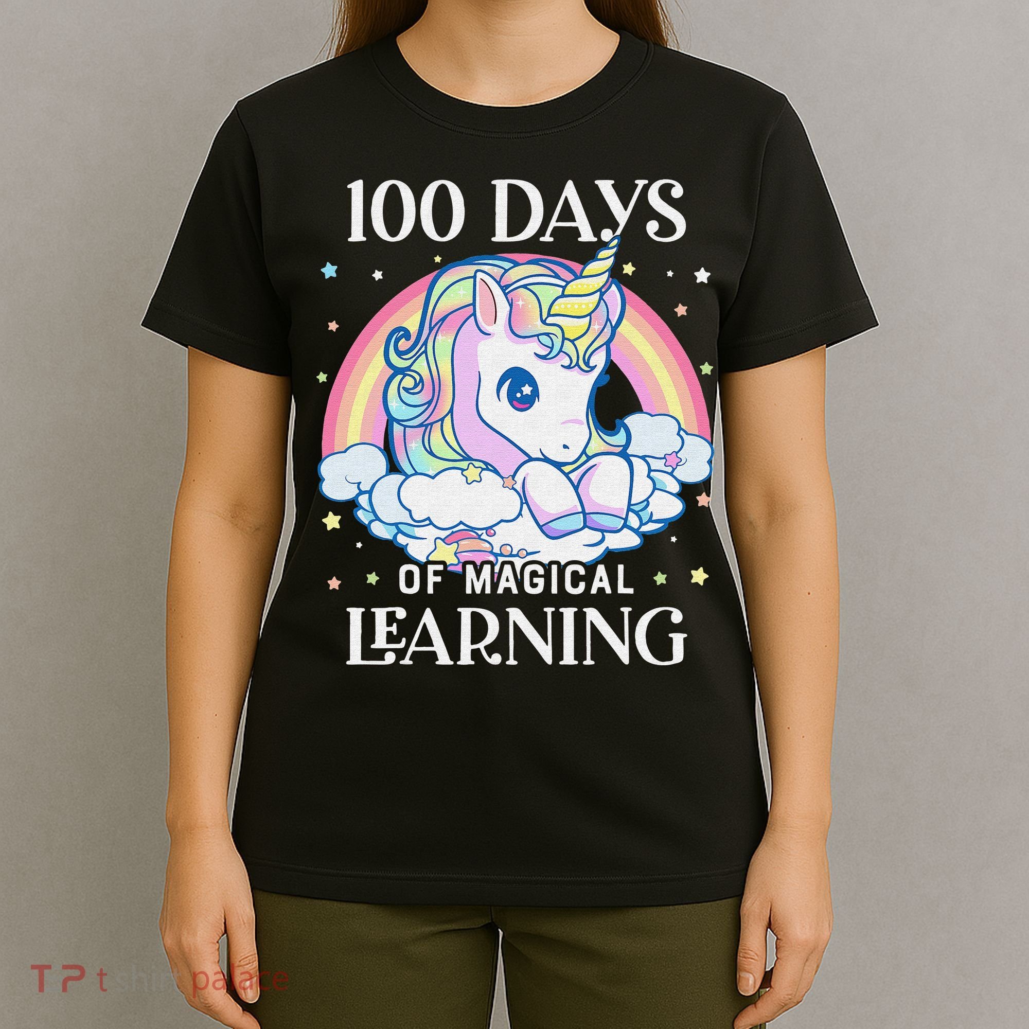 100th Day of School Unicorn 100 Magical Days Teacher Girls T-Shirt