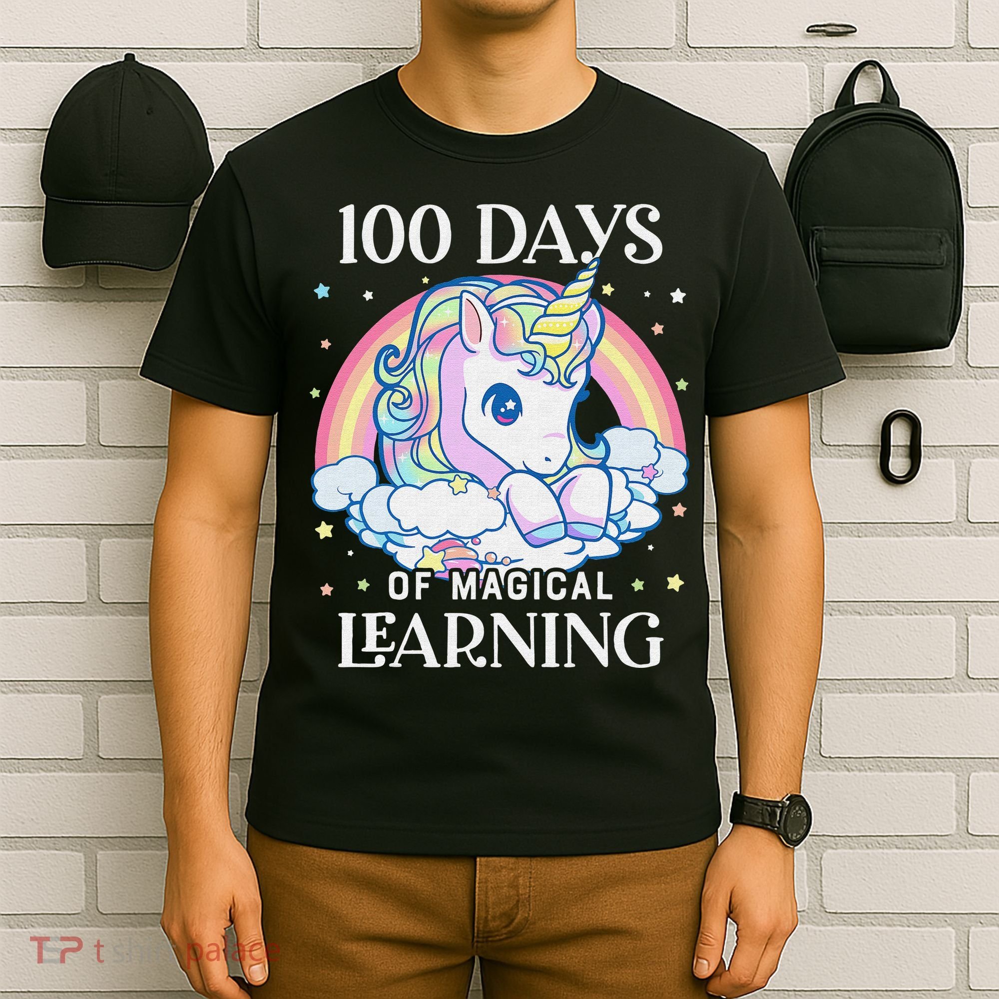 100th Day of School Unicorn 100 Magical Days Teacher Girls T-Shirt