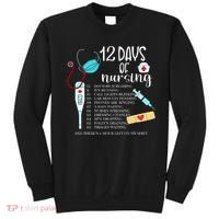 12 Days Of Nursing Funny Nurse Christmas Cute Xmas Sweatshirt thumb 0