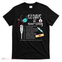 12 Days Of Nursing Funny Nurse Christmas Cute Xmas T-Shirt thumb 0