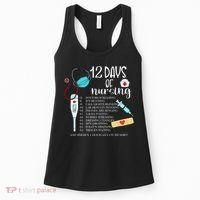 12 Days Of Nursing Funny Nurse Christmas Cute Xmas Women's Tank Top thumb 0
