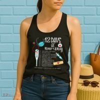 12 Days Of Nursing Funny Nurse Christmas Cute Xmas Women's Tank Top thumb 2