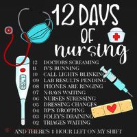 12 Days Of Nursing Funny Nurse Christmas Cute Xmas Women's T-Shirt thumb 6