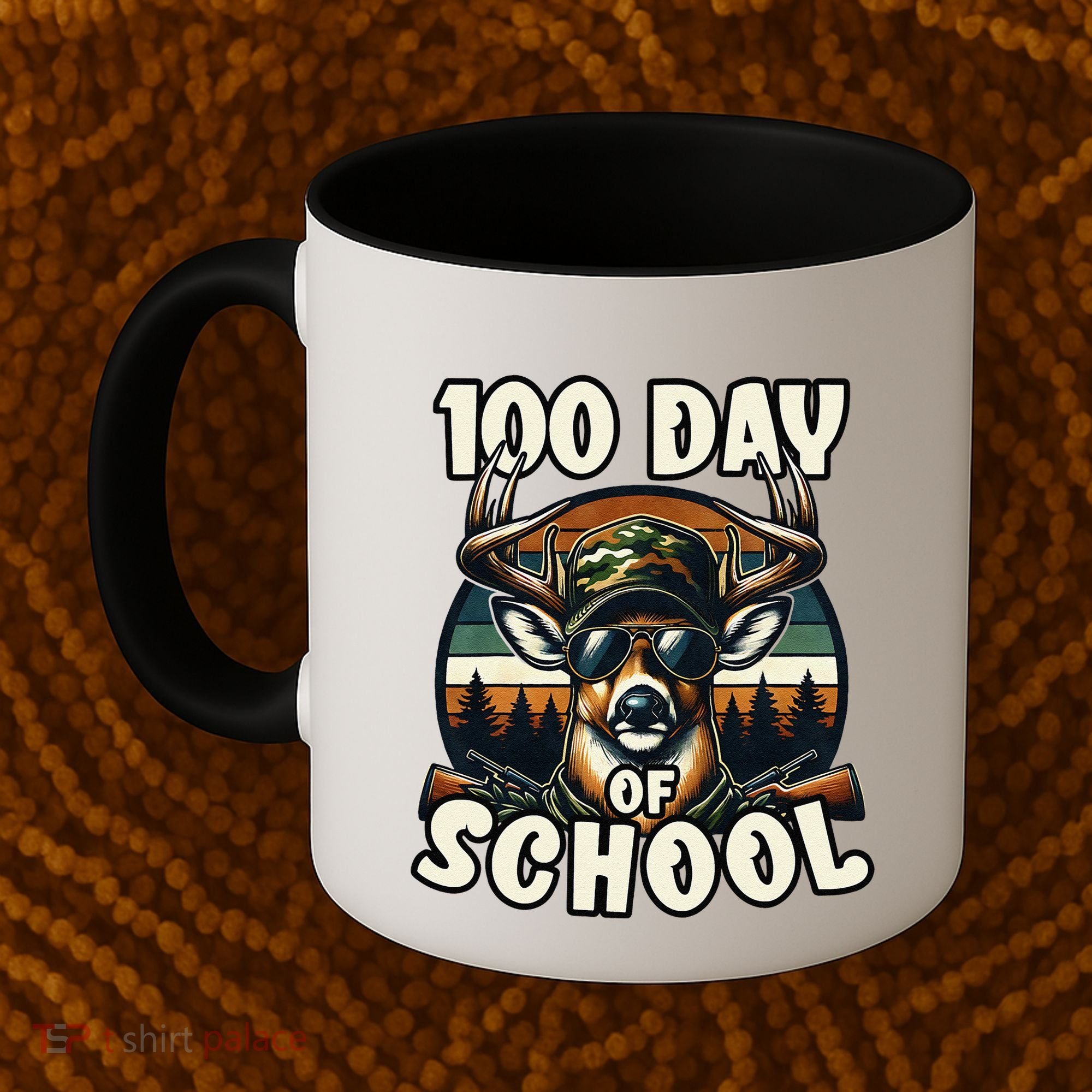 100 Days Of School Deer Hunting Deer Camo Hipster Fun Coffee Mug