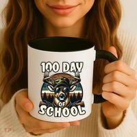 100 Days Of School Deer Hunting Deer Camo Hipster Fun Coffee Mug thumb 3