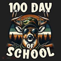 100 Days Of School Deer Hunting Deer Camo Hipster Fun Hat thumb 2