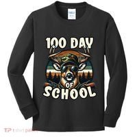 100 Days Of School Deer Hunting Deer Camo Hipster Fun Kids Long Sleeve Shirt thumb 0