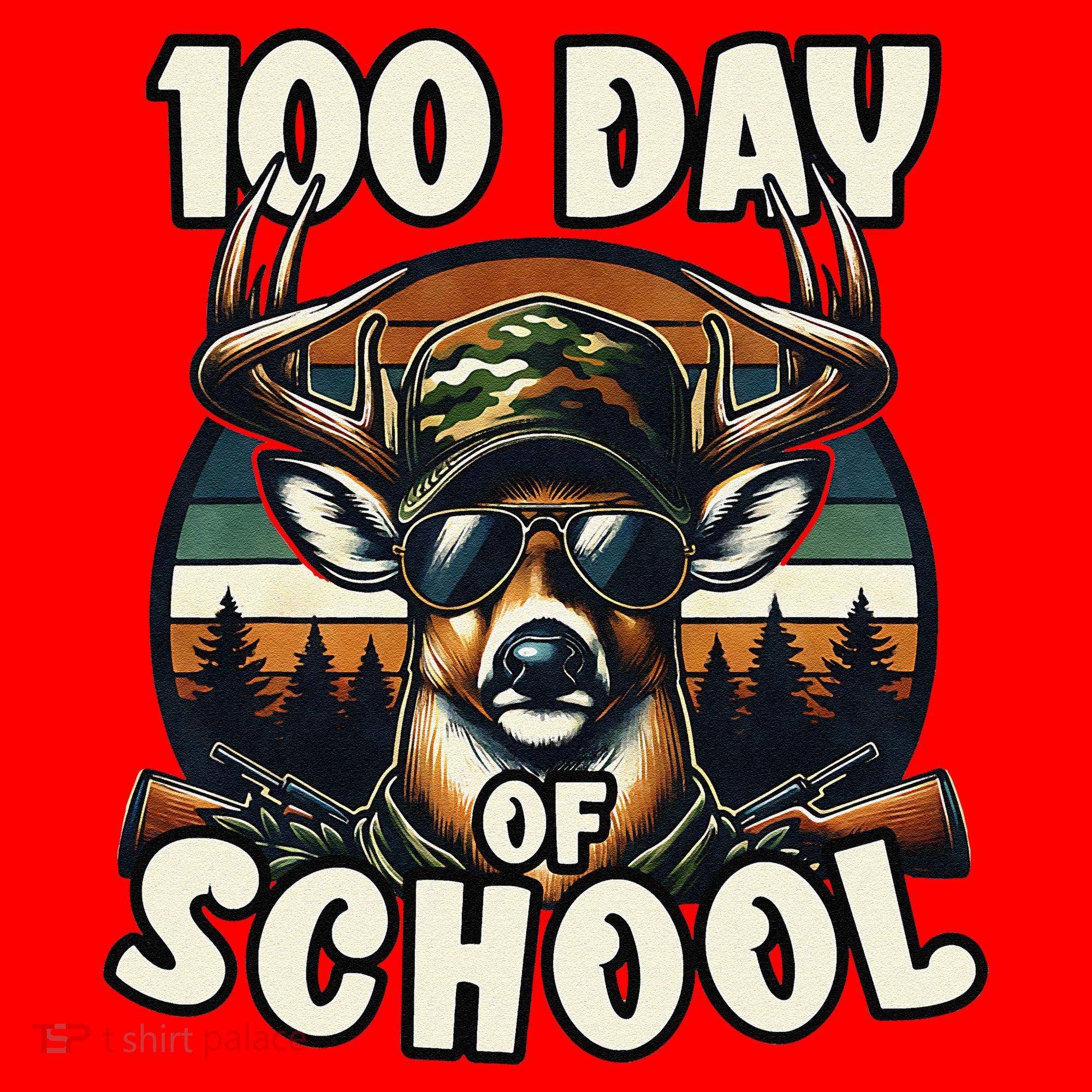 100 Days Of School Deer Hunting Deer Camo Hipster Fun Santa Hat