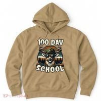 100 Days Of School Deer Hunting Deer Camo Hipster Fun Hoodie thumb 0