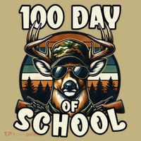 100 Days Of School Deer Hunting Deer Camo Hipster Fun Hoodie thumb 2