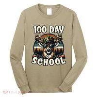 100 Days Of School Deer Hunting Deer Camo Hipster Fun Long Sleeve Shirt thumb 0