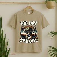 100 Days Of School Deer Hunting Deer Camo Hipster Fun T-Shirt thumb 2