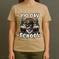 100 Days Of School Deer Hunting Deer Camo Hipster Fun T-Shirt thumb 4