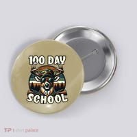 100 Days Of School Deer Hunting Deer Camo Hipster Fun Button thumb 0