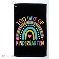 100th Day Of Kindergarten Teacher 100 Days Smarter Gift Golf Towel thumb 0