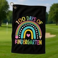 100th Day Of Kindergarten Teacher 100 Days Smarter Gift Golf Towel thumb 1