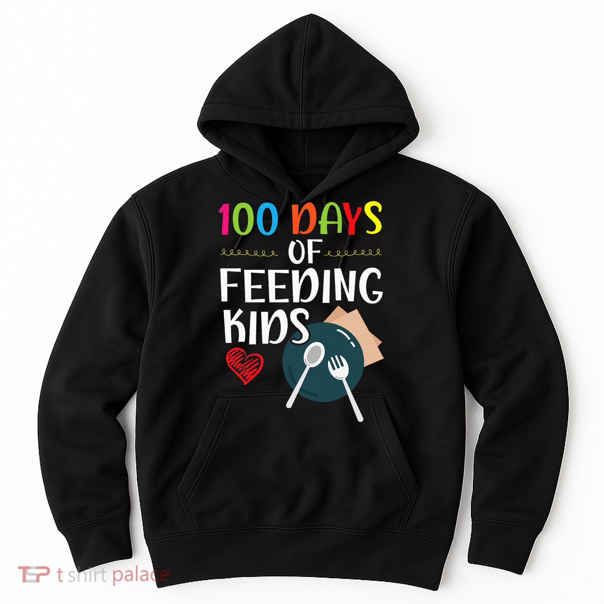 100 Days Of Feeding  Lunch Lady School Canteen Hoodie