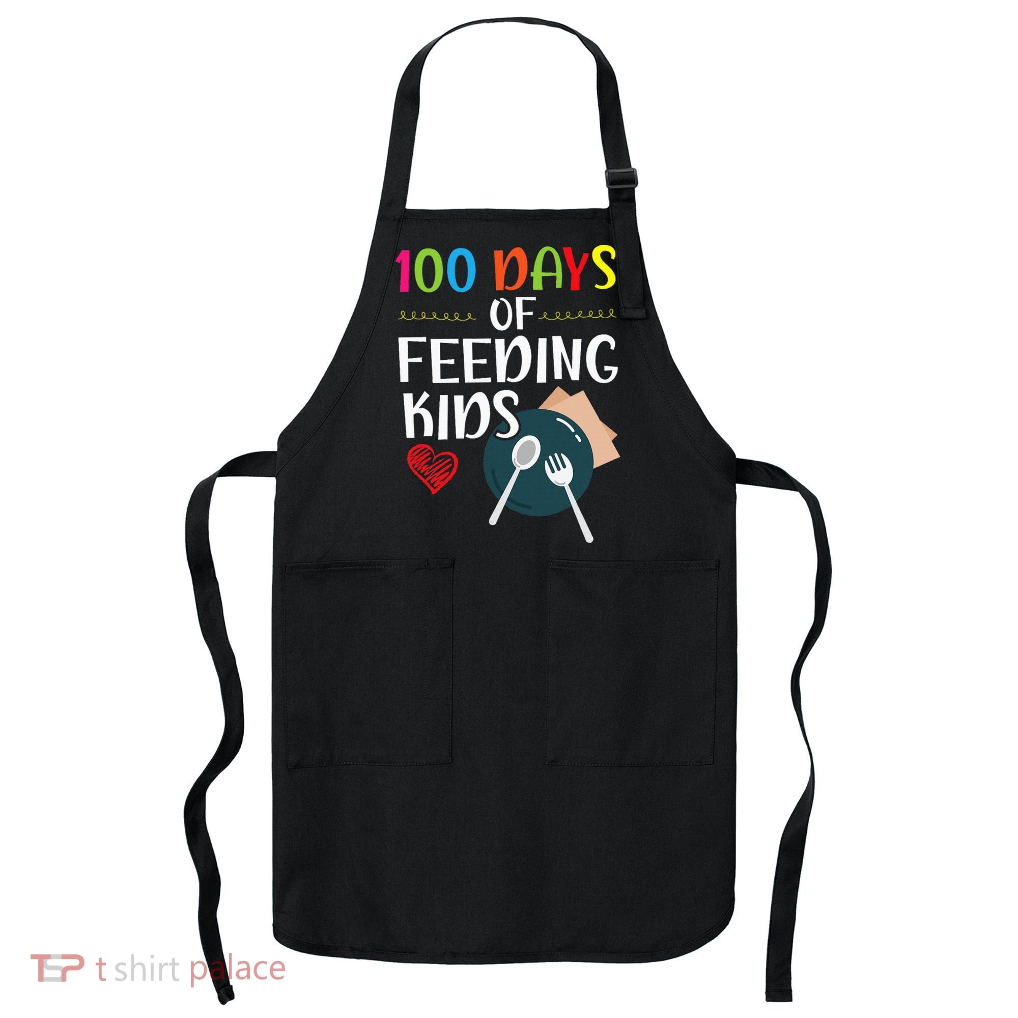 100 Days Of Feeding  Lunch Lady School Canteen Apron