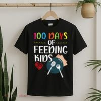 100 Days Of Feeding  Lunch Lady School Canteen T-Shirt thumb 2