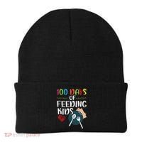 100 Days Of Feeding  Lunch Lady School Canteen Beanie thumb 0