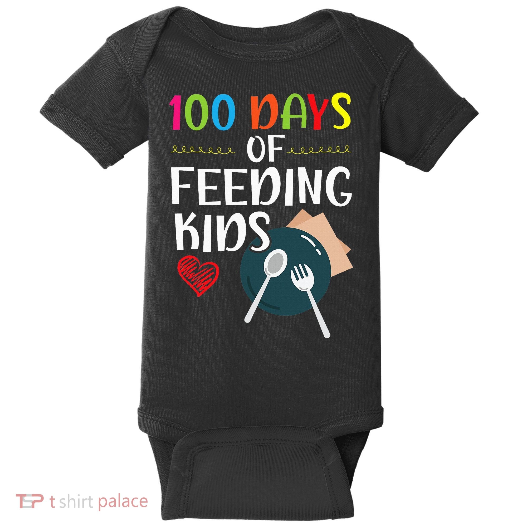 100 Days Of Feeding  Lunch Lady School Canteen Baby Bodysuit
