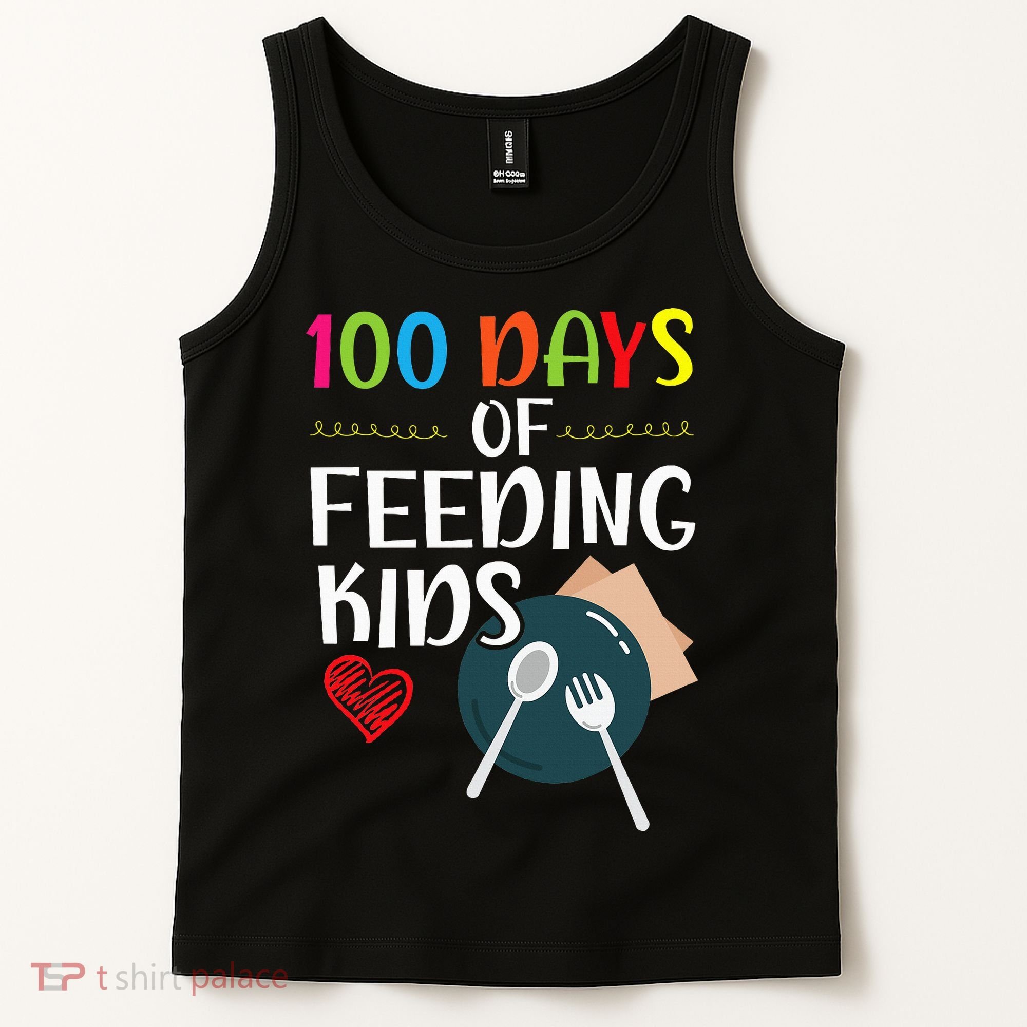 100 Days Of Feeding  Lunch Lady School Canteen Tank Top