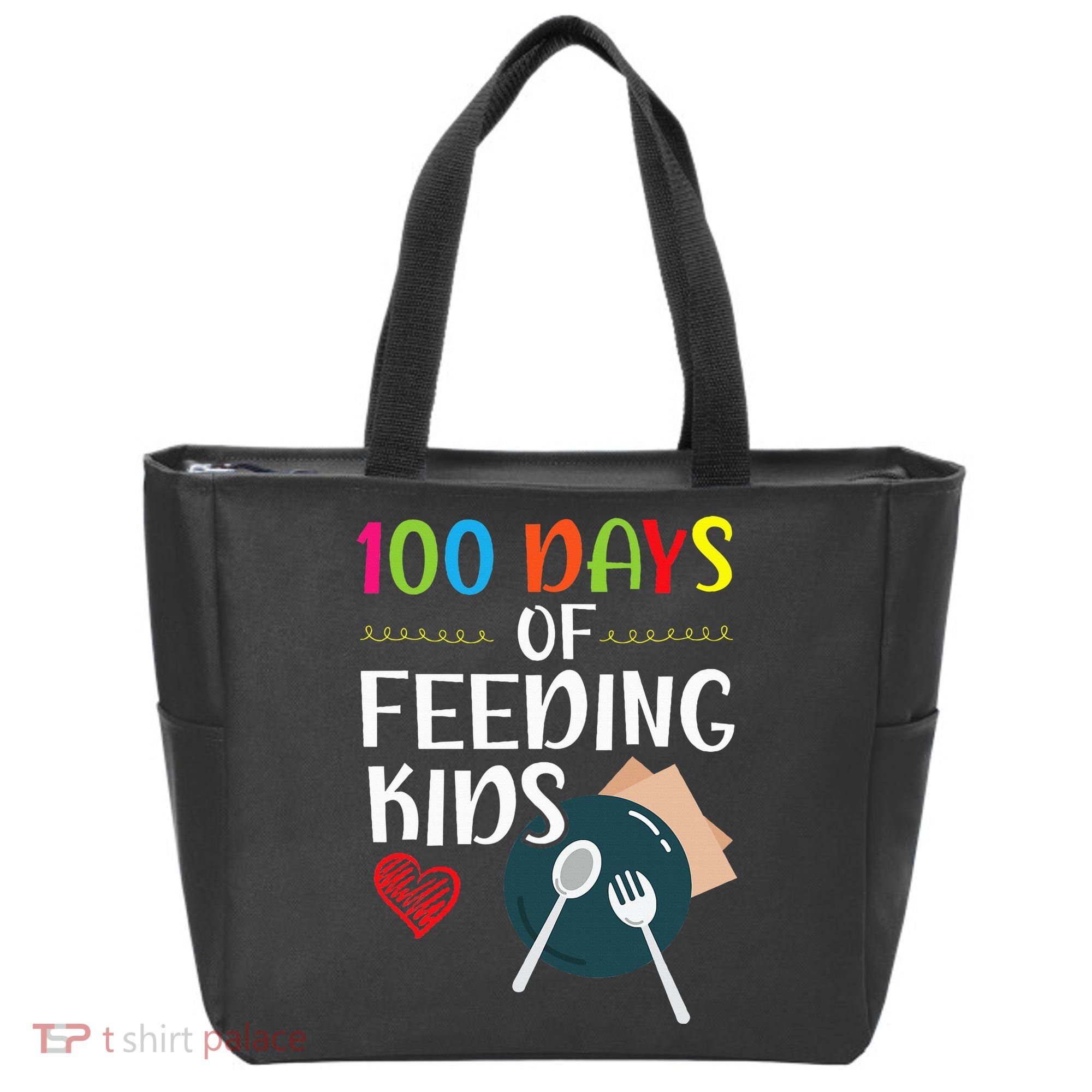 100 Days Of Feeding  Lunch Lady School Canteen Tote Bag