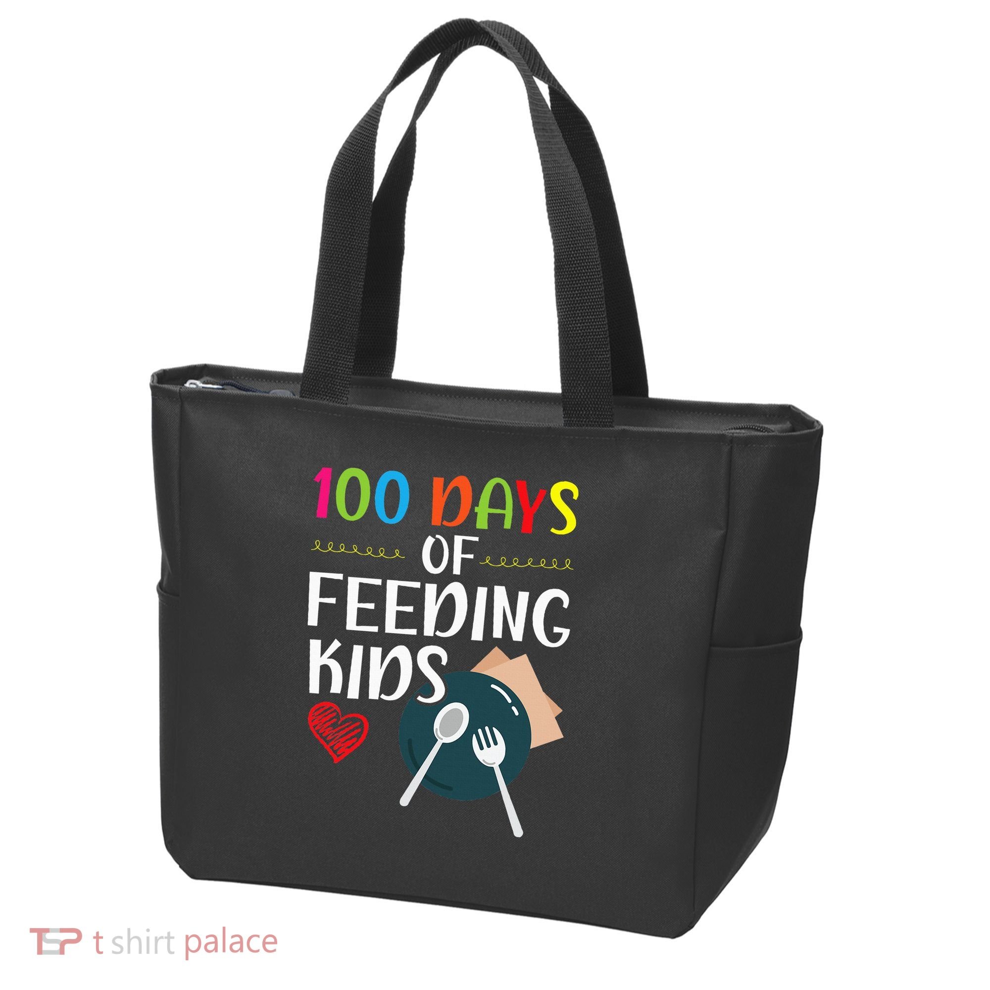 100 Days Of Feeding  Lunch Lady School Canteen Tote Bag