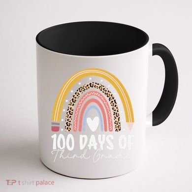 100th Day Of Third Grade 100 Days Of 3rd Grade Cool Rainbow Coffee Mug back