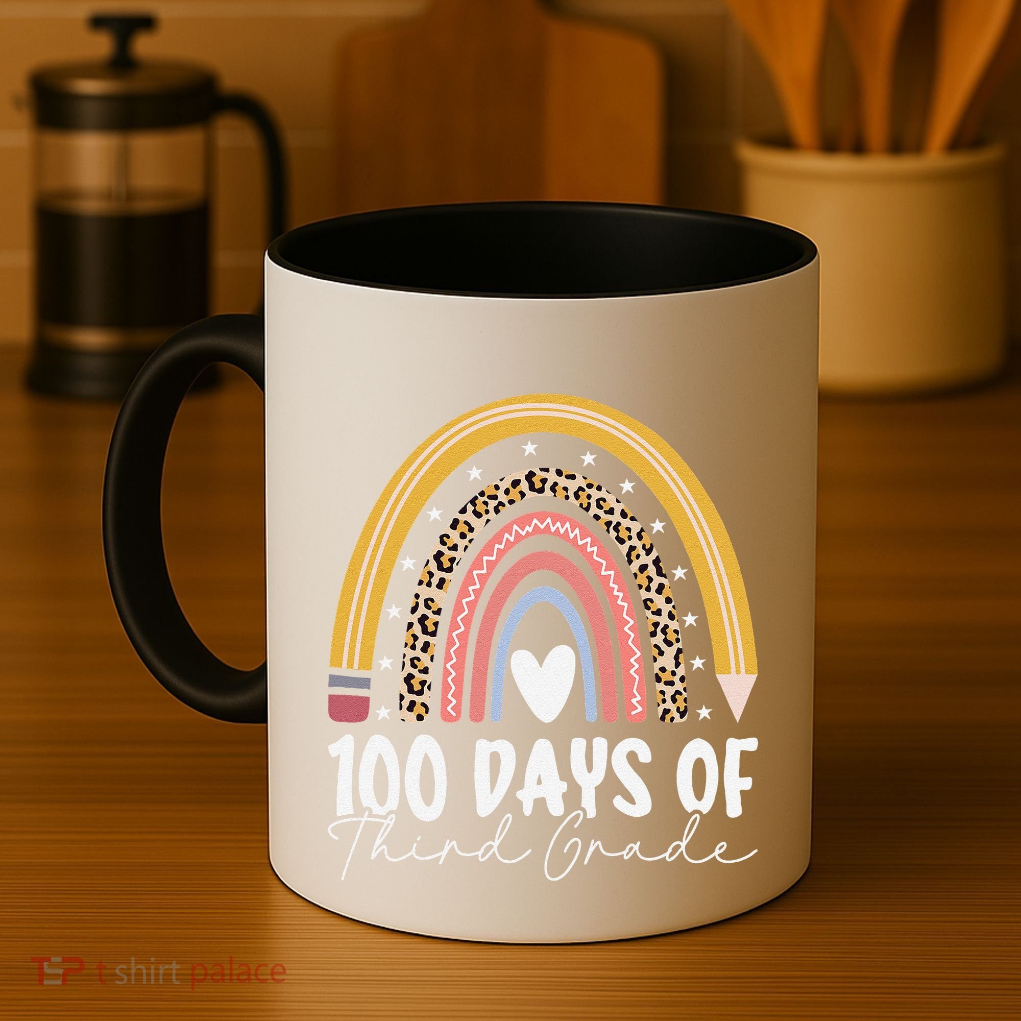 100th Day Of Third Grade 100 Days Of 3rd Grade Cool Rainbow Coffee Mug