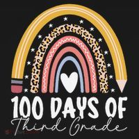 100th Day Of Third Grade 100 Days Of 3rd Grade Cool Rainbow Women's Hoodie thumb 2