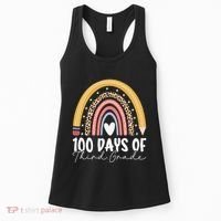100th Day Of Third Grade 100 Days Of 3rd Grade Cool Rainbow Women's Tank Top thumb 0