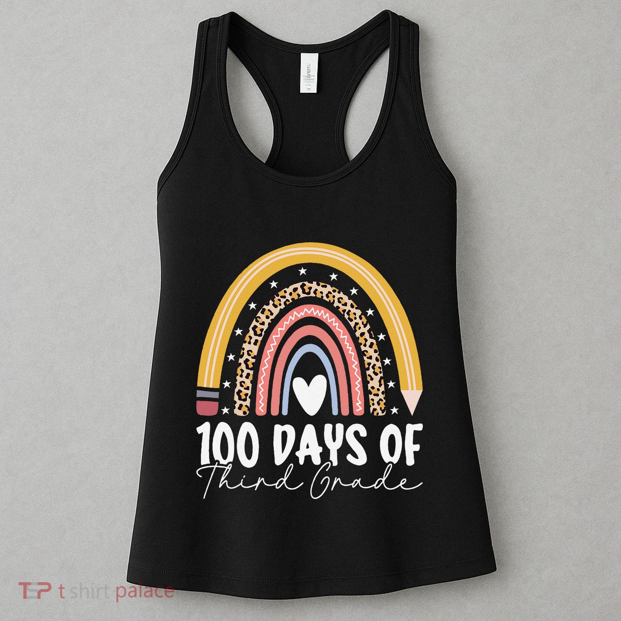 100th Day Of Third Grade 100 Days Of 3rd Grade Cool Rainbow Women's Tank Top