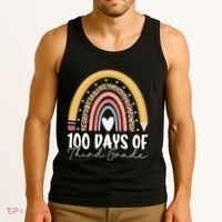 100th Day Of Third Grade 100 Days Of 3rd Grade Cool Rainbow Tank Top thumb 3