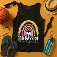 100th Day Of Third Grade 100 Days Of 3rd Grade Cool Rainbow Tank Top thumb 4