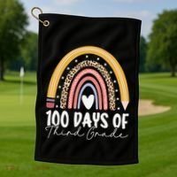 100th Day Of Third Grade 100 Days Of 3rd Grade Cool Rainbow Golf Towel thumb 1