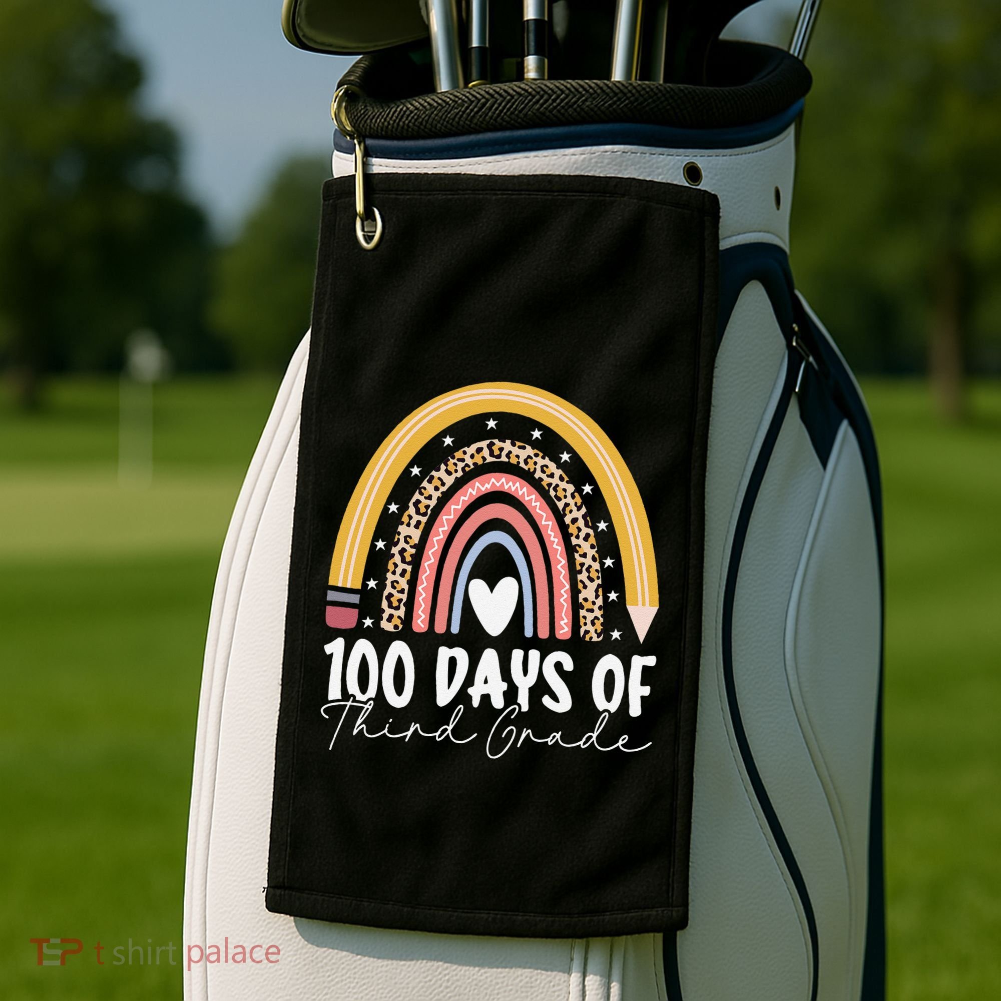 100th Day Of Third Grade 100 Days Of 3rd Grade Cool Rainbow Golf Towel