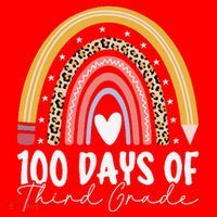 100th Day Of Third Grade 100 Days Of 3rd Grade Cool Rainbow Santa Hat thumb 1