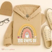 100th Day Of Third Grade 100 Days Of 3rd Grade Cool Rainbow Hoodie thumb 4