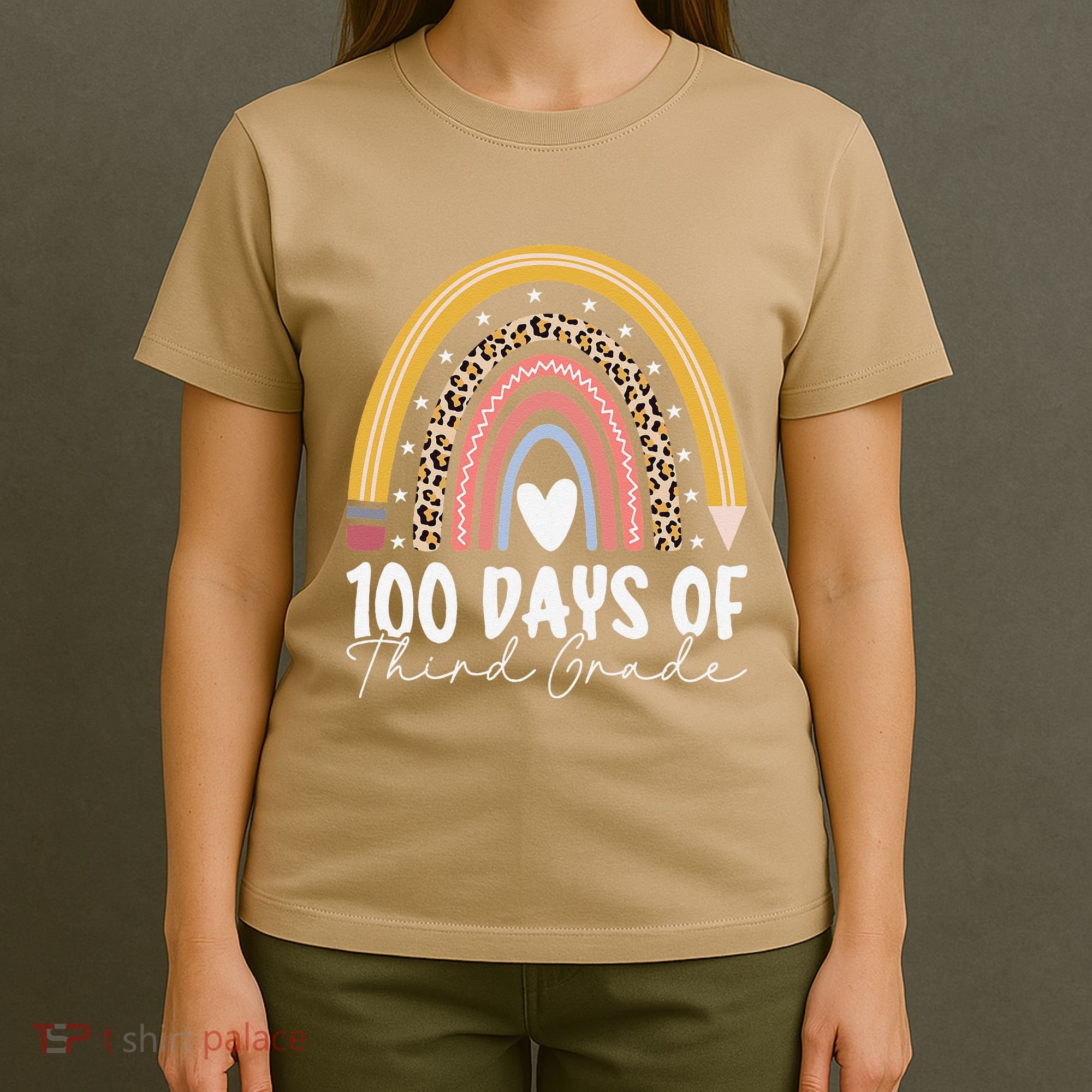 100th Day Of Third Grade 100 Days Of 3rd Grade Cool Rainbow T-Shirt