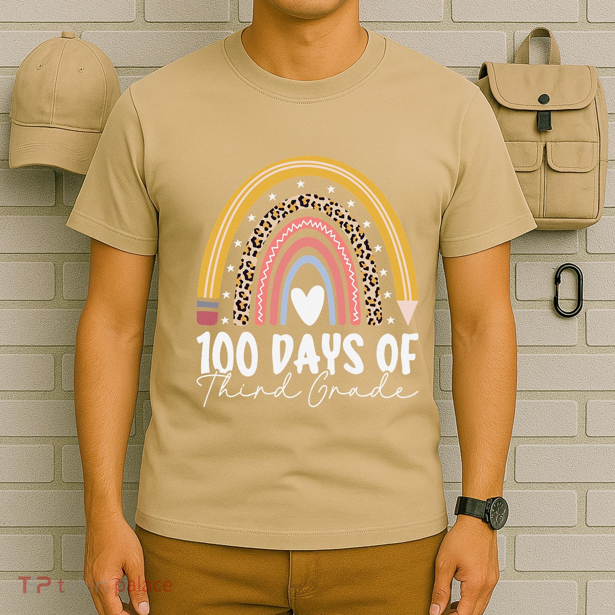 100th Day Of Third Grade 100 Days Of 3rd Grade Cool Rainbow T-Shirt
