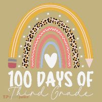 100th Day Of Third Grade 100 Days Of 3rd Grade Cool Rainbow Button thumb 1