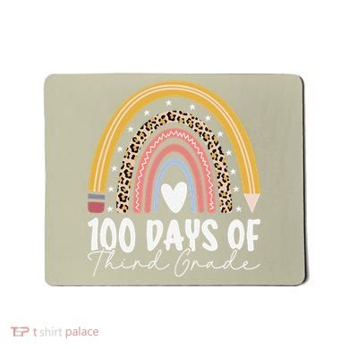 100th Day Of Third Grade 100 Days Of 3rd Grade Cool Rainbow Mousepad